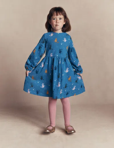 Boden Kids' Madeline Kleid Mit Blousonärmeln In Blau | Grösse 98