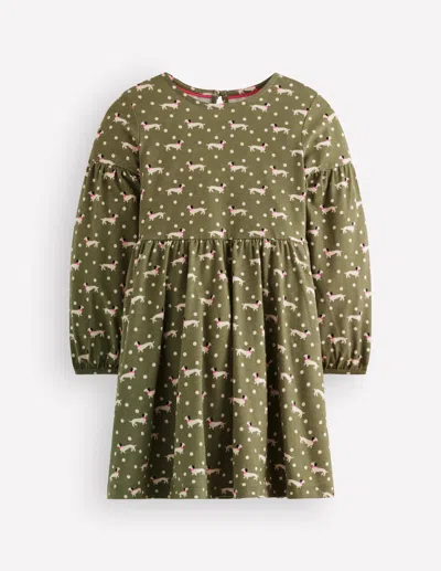 Boden Kids' Madeline Kleid Mit Blousonärmeln In Grün | Grösse 98