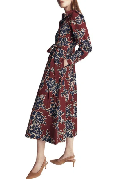 Boden Maeve Cotton Midi Shirtdress In Brown