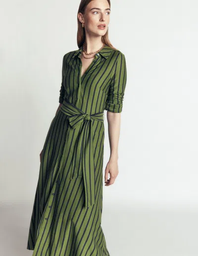 Boden Marcia Jersey-hemdblusenkleid In Blau | Grösse 30 In Green