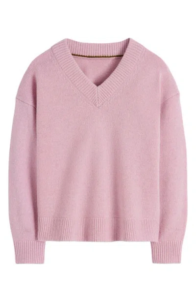 Boden Marion Merino Wool V-neck Sweater In Pink