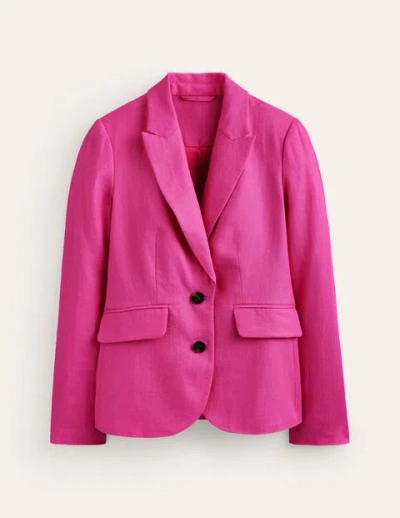 Boden Marylebone Linen Blazer Pop Pansy Women