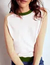 Boden Meg Pullover Mit Sattelärmeln-rosa, Grün Blockfarben In White