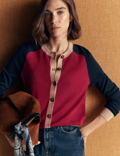 Boden Meg Strickjacke Mit Raglanärmeln In Rot | Grösse Xs In Red