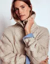 Boden Melierte Strickjacke Aus Grobstrick-beige In Neutral