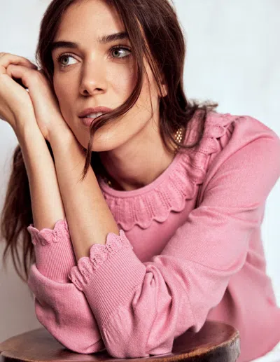 Boden Melina Cotton Ruffle Jumper-formica Pink Female