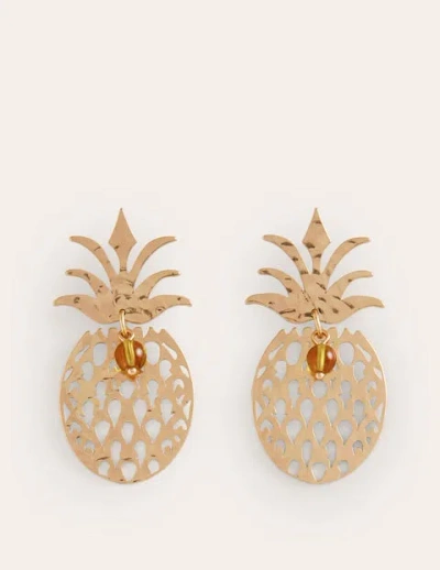Boden Metal Cut-out Earrings Pineapple Women  In Gold