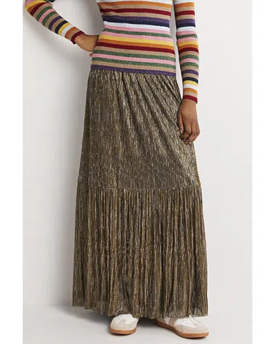 Boden Metallic Party Maxi Skirt In Gold