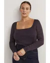 Boden Metallic Stripe Top In Purple