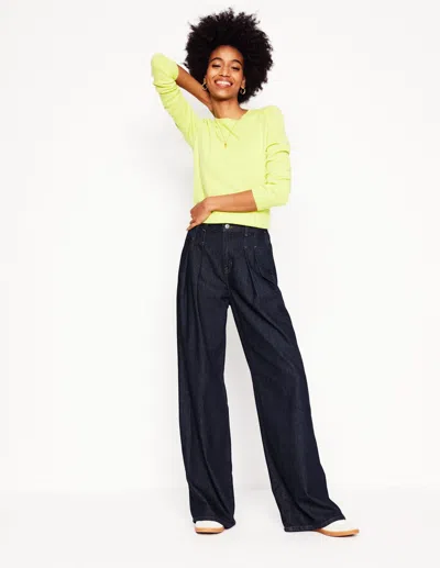 Boden Fliessende Jeanshose Mit Mittelhohem Bund-indigo Waschung In Yellow