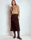 Boden Midirock Aus Wildleder-dunkle Schokolade In Brown