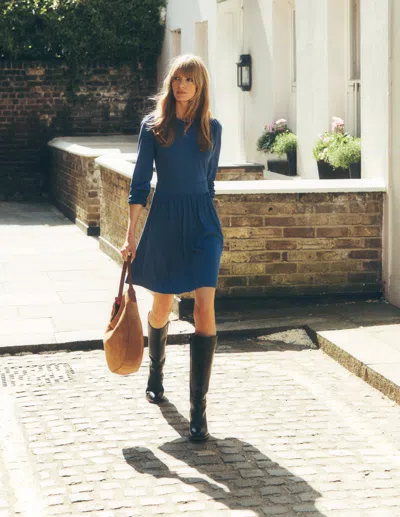 Boden Mila Kurzes Jerseykleid-denim-blau In Blue