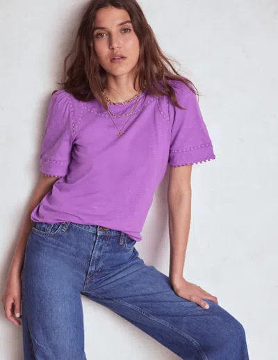 Boden Mila Oberteil Mit Spitzenbesatz-amethyst-lila In Purple