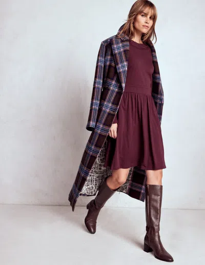 Boden Mila Short Jersey Dress Dark Cherry  In Burgundy