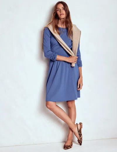 Boden Mila Short Jersey Dress Denim Blue