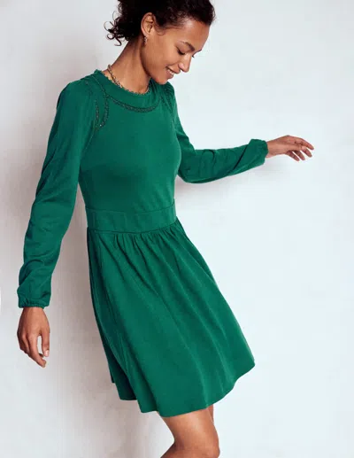 Boden Mila Short Jersey Dress-emerald Night Female