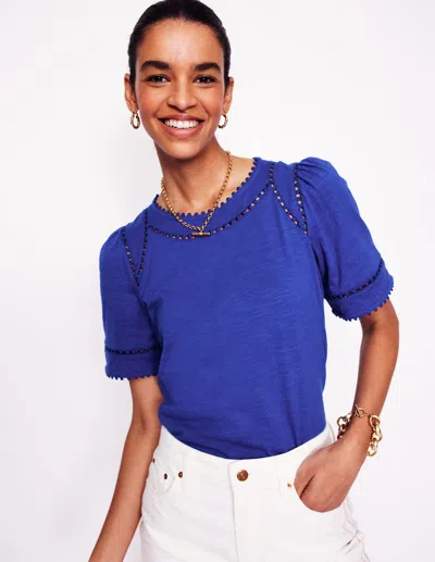 Boden Mila Trim Detail Top-bright Blue Female