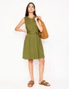 Boden Mila Trim Short Jersey Dressdeep Olive Women  In Deep Olive