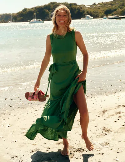 Boden Mila Trim Tiered Jersey Dressparadise Green Women  In Paradise Green