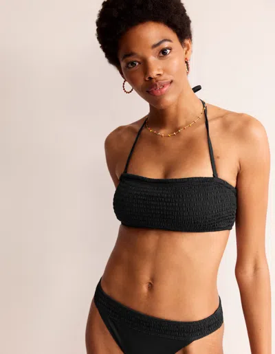 Boden Milos Smocked  Bikini Topblack Women  In Black