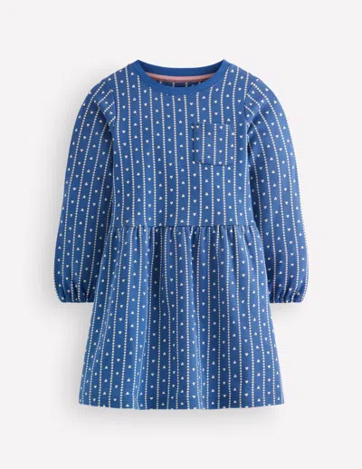Boden Kids' Minna Sweatkleid In Blau | Grösse 98 In Blue
