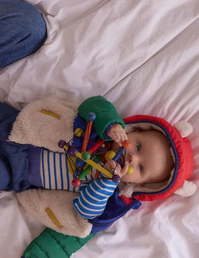 Boden Babies' Mixed Borg Jacket Multi Colour Block Boys