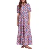 Boden Mixed Print Tiered Cotton Maxi Dress In Multi