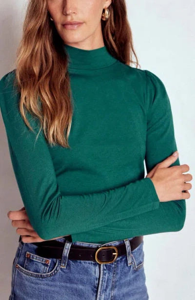 Boden Mock Neck Top In Green