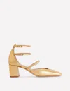 Boden Multi Strap Block Heel Pumpgold Women  In Gold