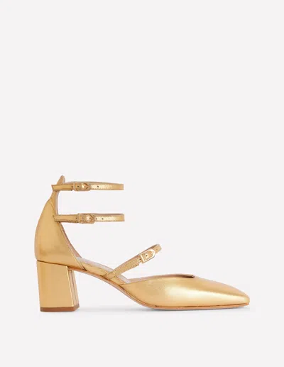 Boden Multi Strap Block Heel Pumpgold Women  In Gold
