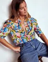 Boden Mutton Sleeve Smart Top Multi, Flowerbed Cluster