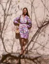 Boden Mya Print Long Sleeve Cotton Dress