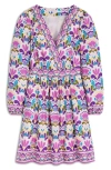 Boden Mya Print Long Sleeve Cotton Dress In Multi