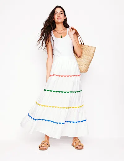 Boden Nadia Double Cloth Maxi Skirtwhite Women  In White