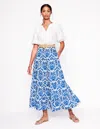 Boden Nadia Poplin Maxi Skirtblue, Ornamental Floral Women  In Kingfisher Blue, Ornamental
