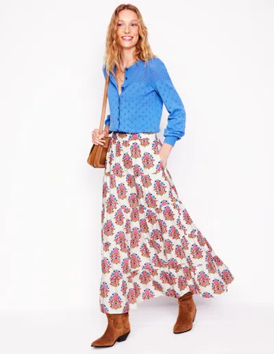 Boden Nadia Poplin Maxi Skirtivory, Wildflower Stamp Women  In Ivory/ Wildflower Stamp