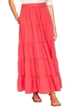 Boden Nadia Tiered Cotton Maxi Skirt In Red