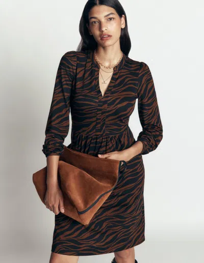 Boden Naomi Lockeres Jerseykleid-, Zebra Swirl In Umbra | Grösse 30 In Multi