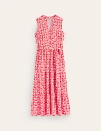 Boden Naomi Notch Jersey Maxi Dress Hibiscus, Pineapple Geo Women  In Pink