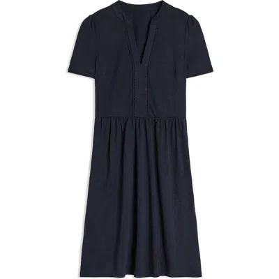Boden Naomi Picot Trim Cotton Blend Jersey Dress In Blue