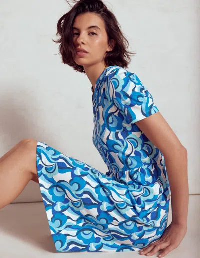 Boden Naomi Short Sleeve Dressblue, Abstract Swirl Women