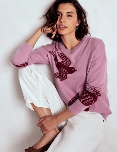 Boden Natasha Novelty Sweater Swooping Swallow  In Multi