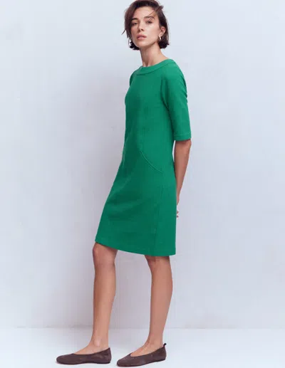 Boden Neckband Ottoman Shift Dress Jewel Green