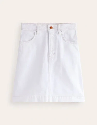 Boden Nell Denim Mini Skirt Ecru Women  In White