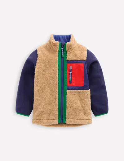 Boden Kids' Kuschelige, Winddichte Fleecejacke-sand In Brown