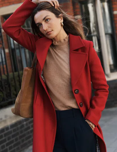 Boden Newport Wool Coat Cranberry Red