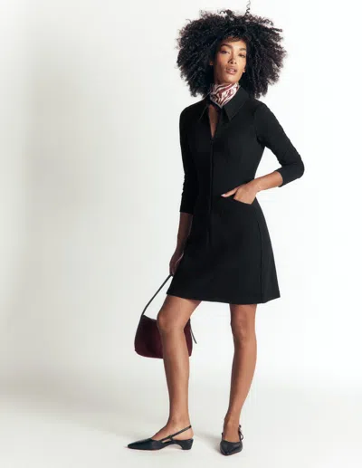 Boden Nia Langärmliges Ottoman-kleid In Schwarz | Grösse 30 In Black