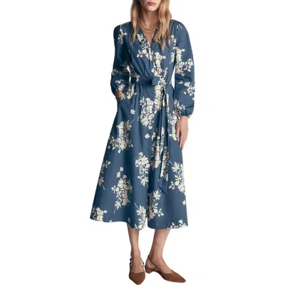 Boden Nicola Cotton Midi Dress In Blue