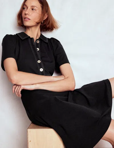 Boden Nicolette Ponte Shirt Dress-black Female