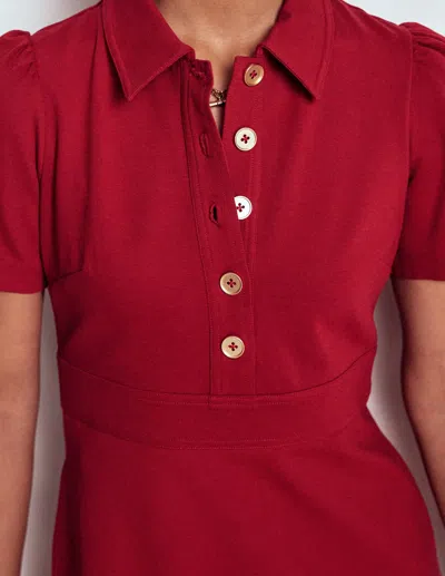 Boden Nicolette Ponte Shirt Dress Crimson Red Women